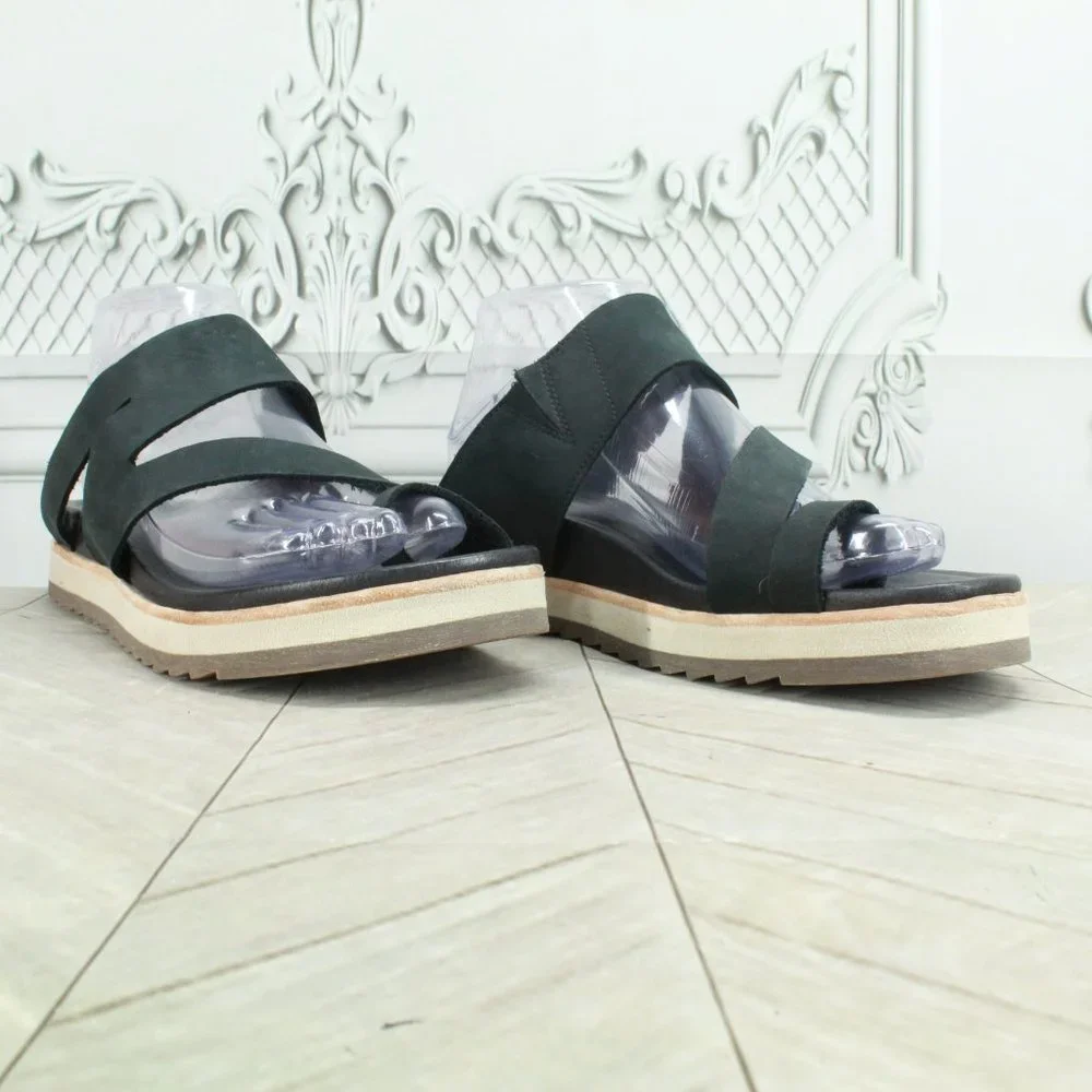 Merrell Juno Wrap Black Leather Comfort Casual Slide Sandals Size 9 - Picture 3 of 9